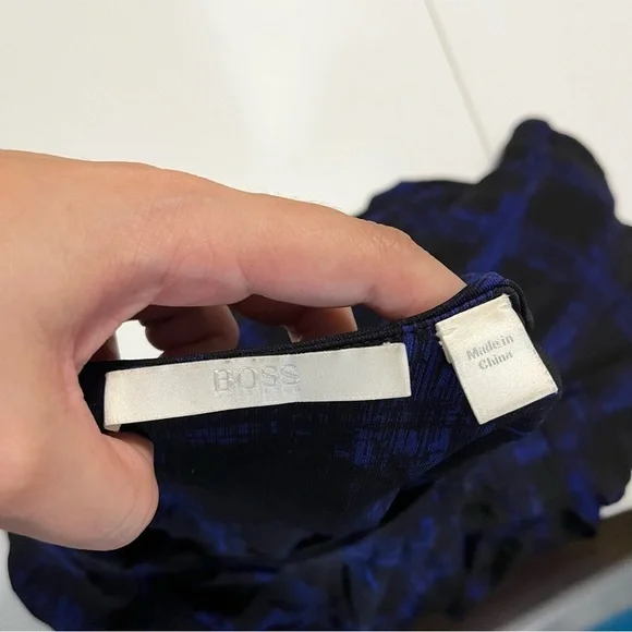 Hugo Boss Blue Black Sheath Career Dress Small I - Picture 5 of 10